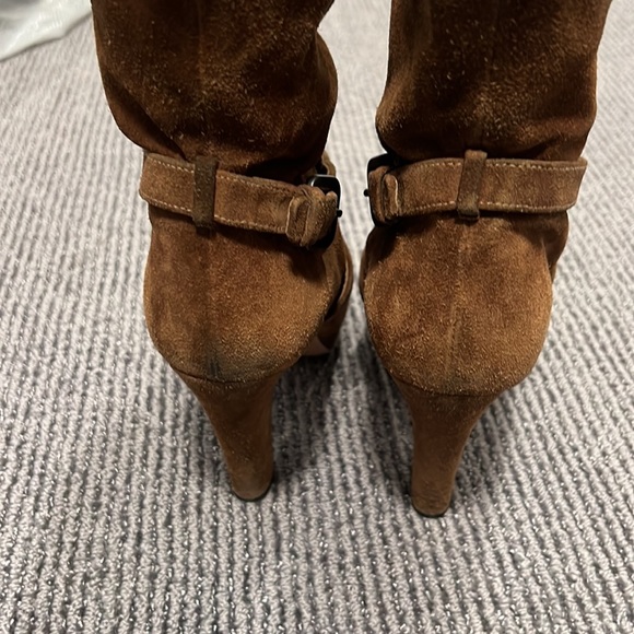 Prada open toe suede platform boots - Picture 6 of 8